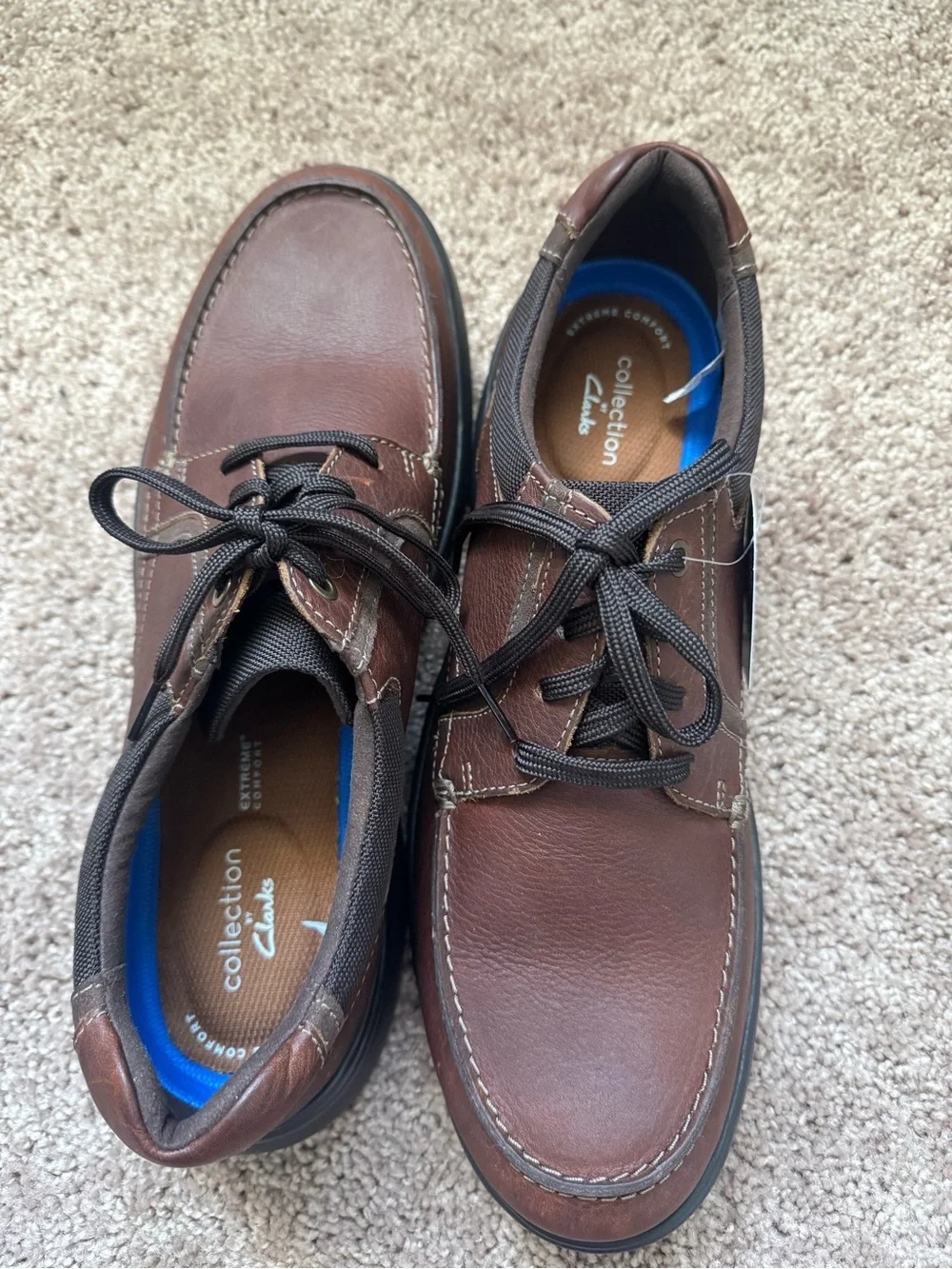 Clark’s Bradley Vibes Oxford Shoes Brown Leather Lace Size 13W Comfort Ortholite